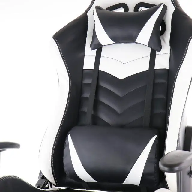 Alt view image 5 of 8 - GameFitz Gaming Chair in Black and White