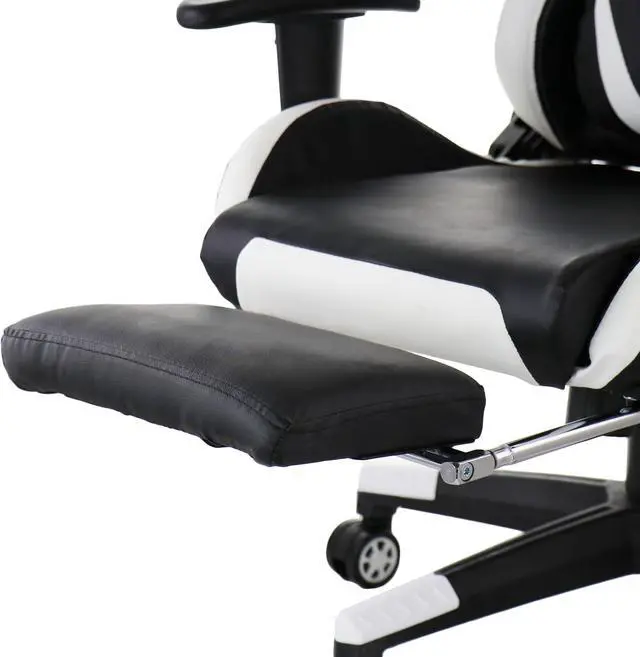 Alt view image 7 of 8 - GameFitz Gaming Chair in Black and White
