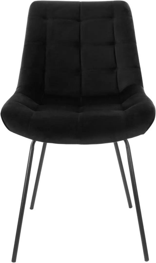 Alt view image 3 of 15 - Elama 2 Piece Tufted Chair in Black with Metal Legs