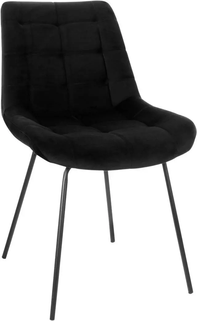 Alt view image 4 of 15 - Elama 2 Piece Tufted Chair in Black with Metal Legs