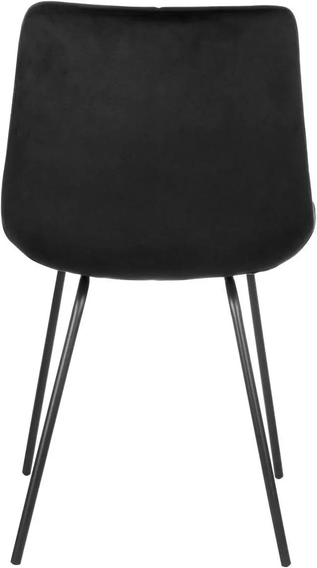 Alt view image 5 of 15 - Elama 2 Piece Tufted Chair in Black with Metal Legs