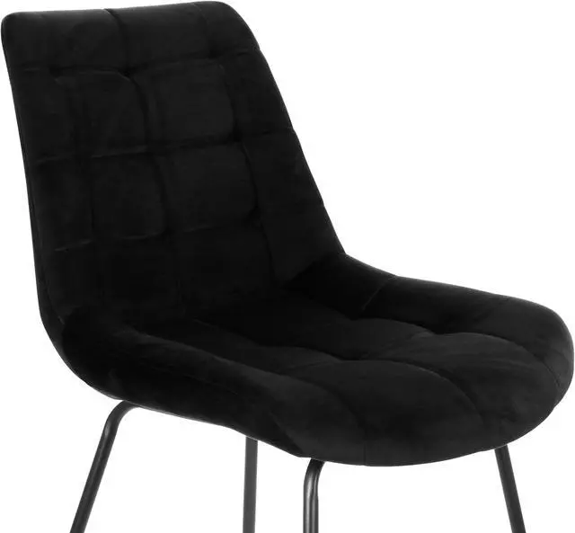 Alt view image 6 of 15 - Elama 2 Piece Tufted Chair in Black with Metal Legs