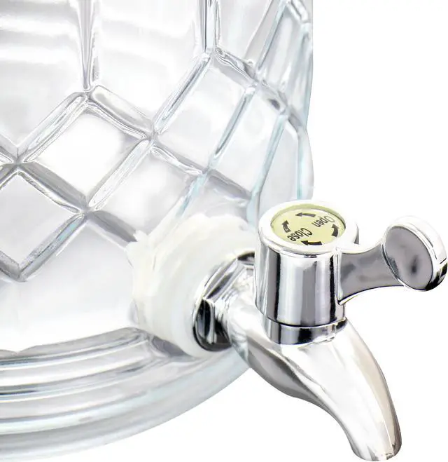 Alt view image 5 of 7 - Gibson Home 0.95 Gallon Duval Glass Beverage Dispenser with Wooden Lid and Handle