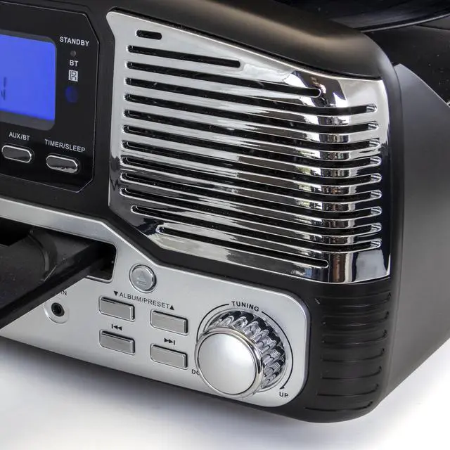 Alt view image 7 of 9 - Trexonic Retro Wireless Bluetooth, Record and CD Player in Black