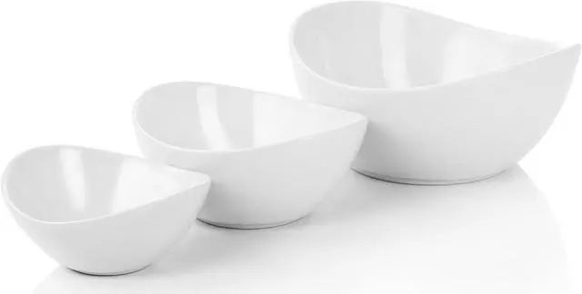 Alt view image 6 of 8 - Elama 3 Tier Oval Bowl Porcelain Serveware Set