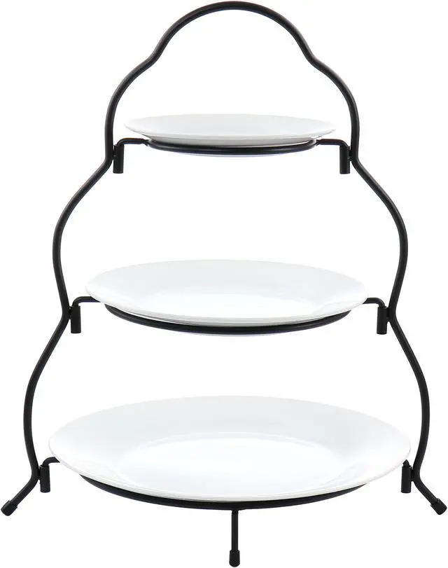 Main image of Elama 3 Tier Round Plate Porcelain Serveware Set