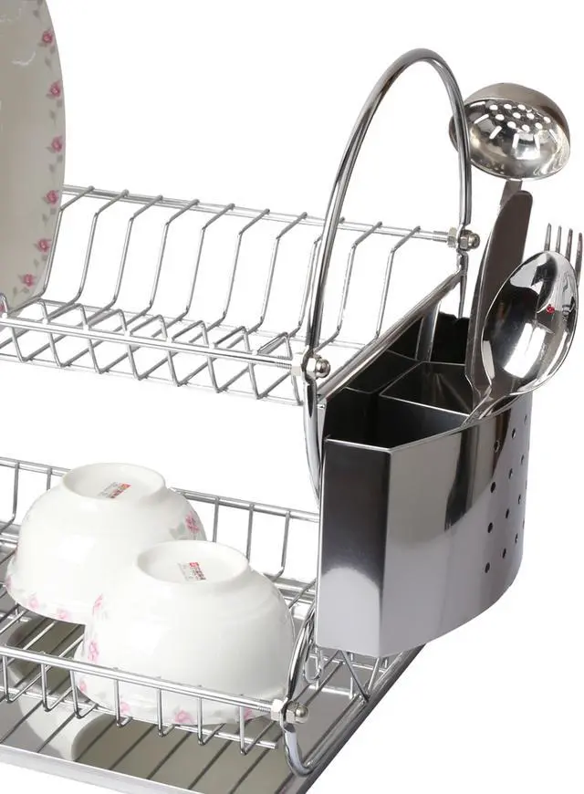 Alt view image 3 of 4 - Mega Chef Chrome Plated Two Shelf Dish Rack