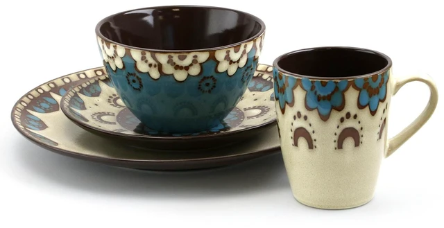 Alt view image 5 of 8 - Elama Clay Heart 16 Piece Luxurious Stoneware Dinnerware with Complete Setting for 4, 16Piece