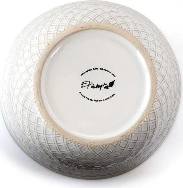 Alt view image 2 of 8 - Elama Ivory Lotus 16 Piece Square Dinnerware Set