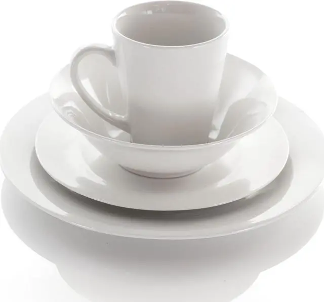 Alt view image 3 of 9 - Elama Marshall 16 Piece Porcelain Dinnerware Set in White
