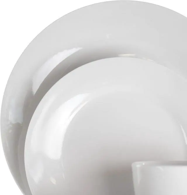 Alt view image 7 of 9 - Elama Marshall 16 Piece Porcelain Dinnerware Set in White