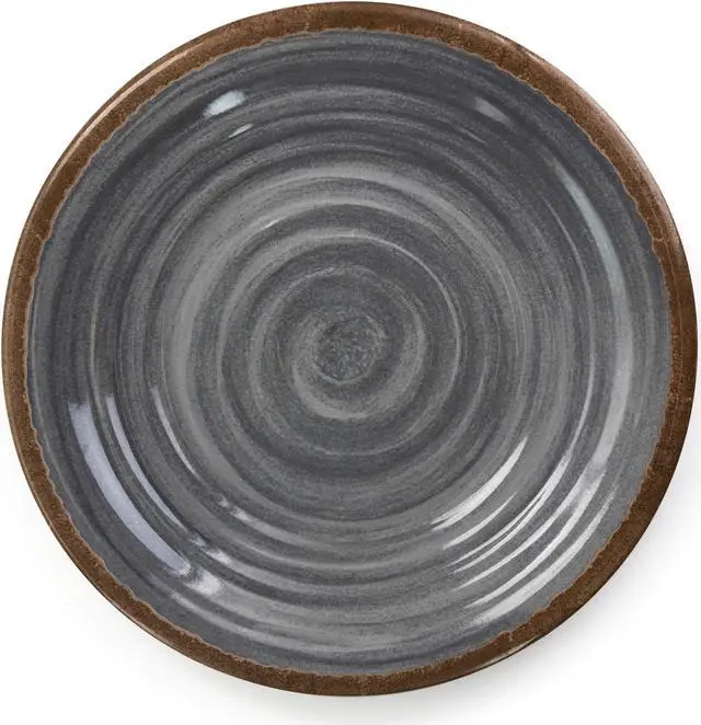 Alt view image 4 of 8 - Elama Stone Oak 12 Piece Lightweight Melamine Dinnerware Set in Black