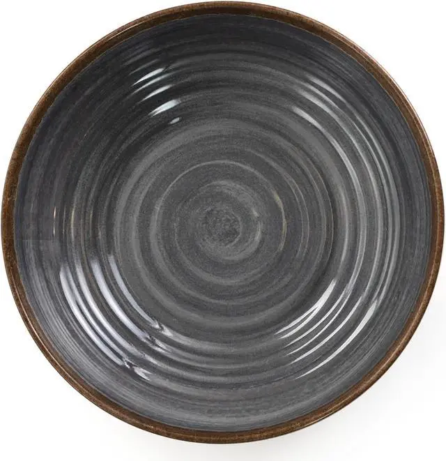 Alt view image 6 of 8 - Elama Stone Oak 12 Piece Lightweight Melamine Dinnerware Set in Black