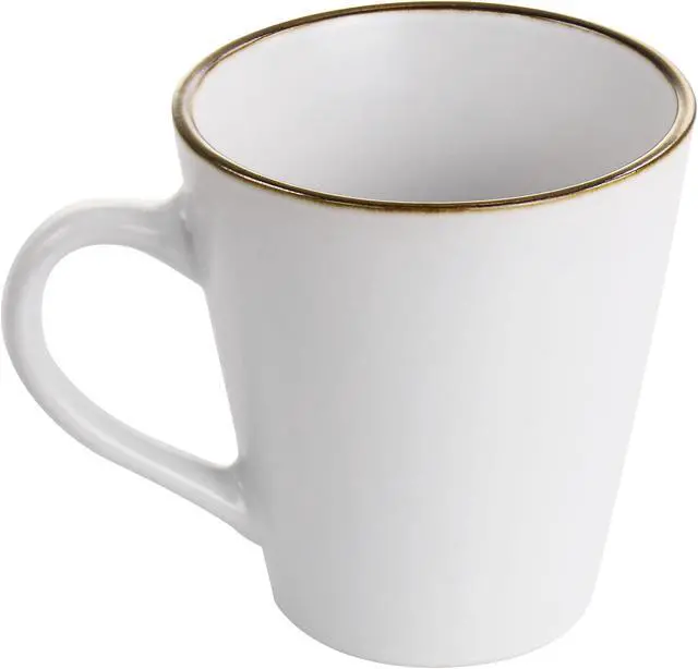Alt view image 6 of 8 - Elama Arthur 16 Piece Stoneware Dinnerware Set in Matte White with Gold Rim