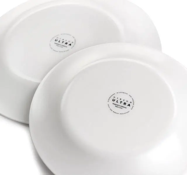 Alt view image 7 of 8 - Gibson 36 Piece Tempered Opal Glass Combo Dinnerware Set in White