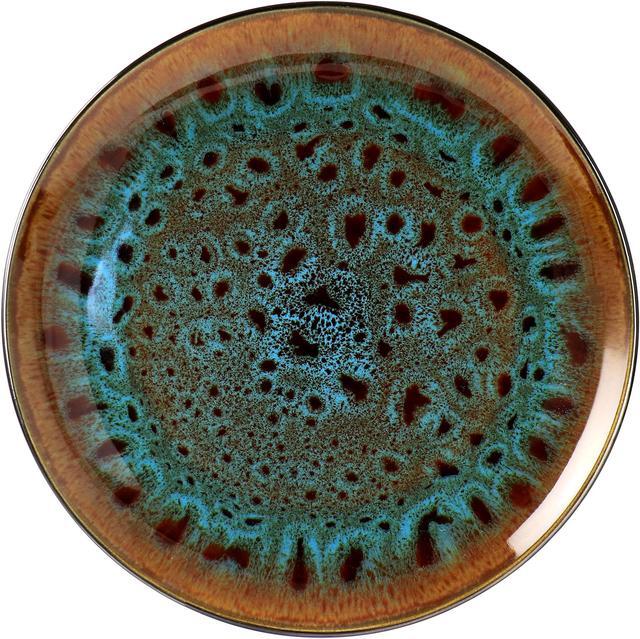 Alt view image 5 of 7 - Gibson Elite Kyoto Teal Double Bowl 16 Piece Stoneware Dinnerware Set in Teal and Brown