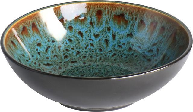 Alt view image 6 of 7 - Gibson Elite Kyoto Teal Double Bowl 16 Piece Stoneware Dinnerware Set in Teal and Brown