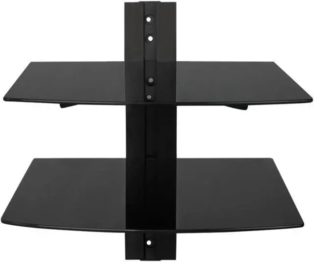 Alt view image 3 of 7 - MegaMounts Tempered Glass Double Shelf Wall Mount