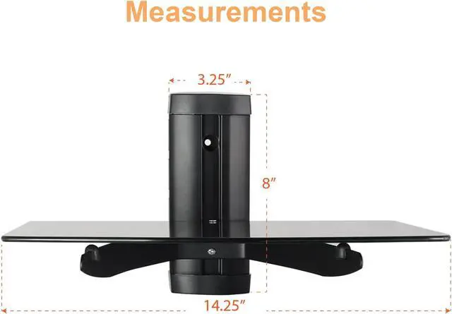 Alt view image 4 of 6 - MegaMounts Tempered Glass Shelf Wall Mount