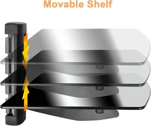 Alt view image 5 of 6 - MegaMounts Tempered Glass Shelf Wall Mount