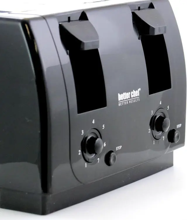 Alt view image 5 of 8 - Better Chef 4 Slice Dual-Control Black Toaster