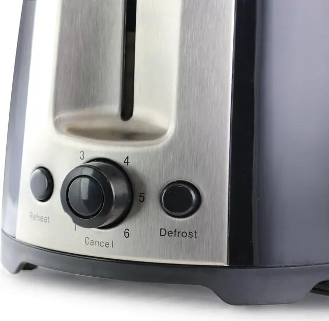 Alt view image 7 of 8 - Better Chef - 2-Slice Extra-Wide-Slot Toaster - Black with stainless steel accents