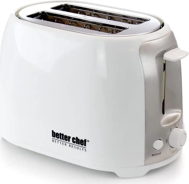 Alt view image 3 of 8 - Better Chef - 2-Slice Extra-Wide-Slot Toaster - White