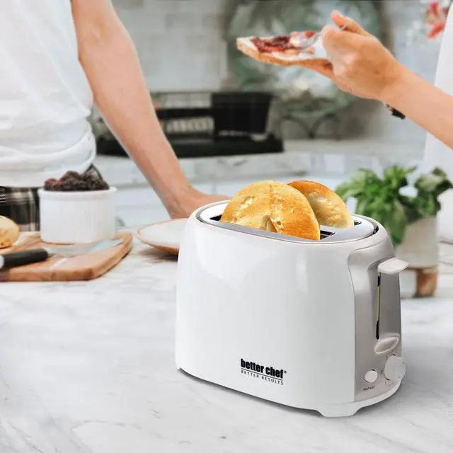 Alt view image 7 of 8 - Better Chef - 2-Slice Extra-Wide-Slot Toaster - White