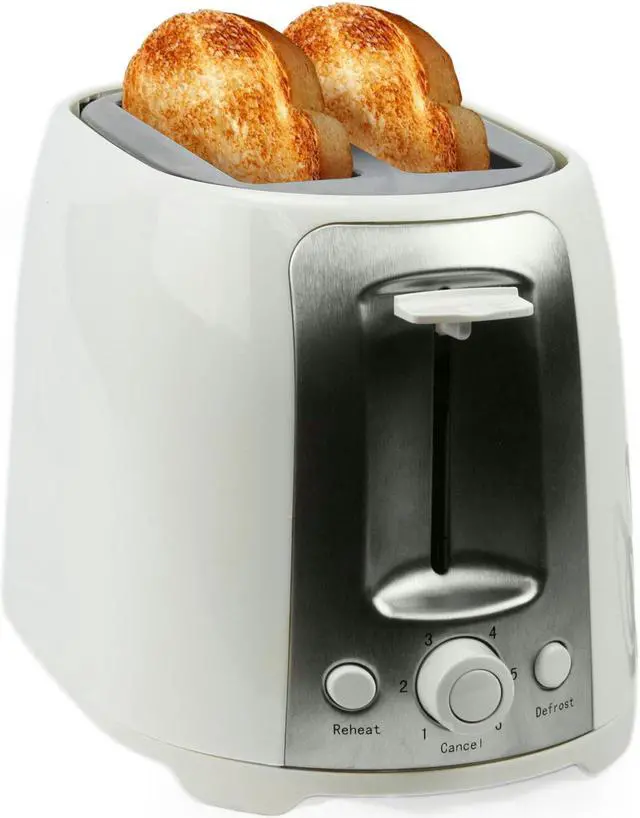 Alt view image 6 of 9 - Brentwood TS-292W White and Stainless Steel 2 Slice Cool Touch Toaster