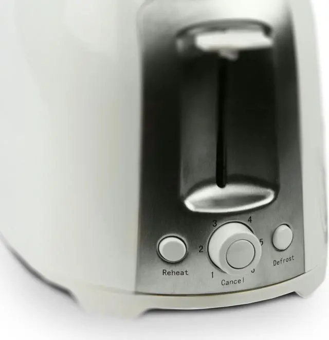 Alt view image 7 of 9 - Brentwood TS-292W White and Stainless Steel 2 Slice Cool Touch Toaster