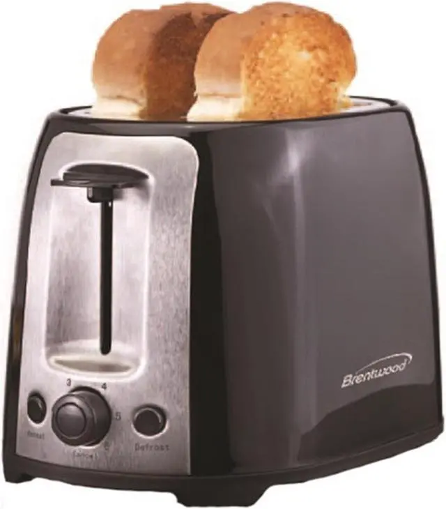 Alt view image 7 of 10 - Brentwood TS-292B Black and Stainless Steel 2 Slice Cool Touch Toaster