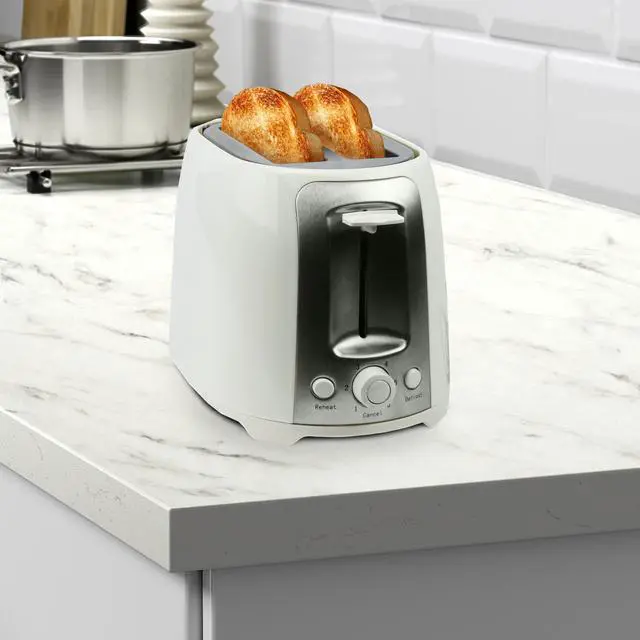 Alt view image 9 of 9 - Brentwood TS-292W White and Stainless Steel 2 Slice Cool Touch Toaster