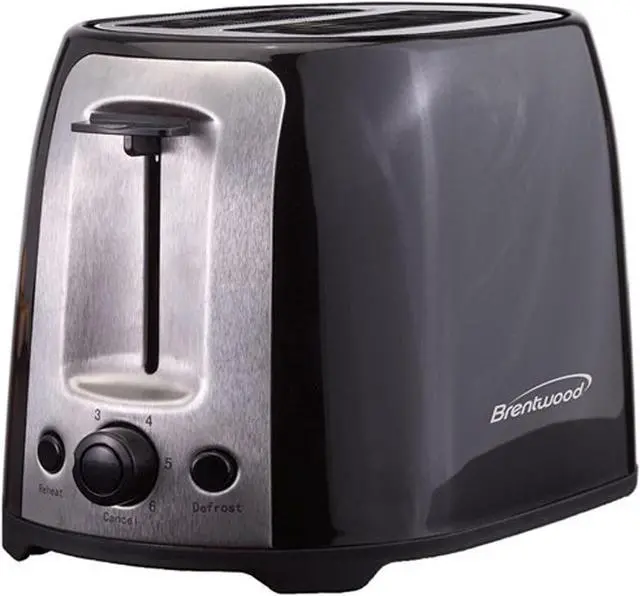Alt view image 9 of 10 - Brentwood TS-292B Black and Stainless Steel 2 Slice Cool Touch Toaster