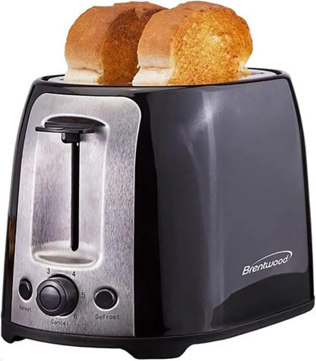 Alt view image 10 of 10 - Brentwood TS-292B Black and Stainless Steel 2 Slice Cool Touch Toaster