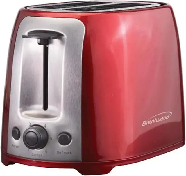 Alt view image 5 of 9 - Brentwood TS-292R Red and Stainless Steel 2 Slice Cool Touch Toaster