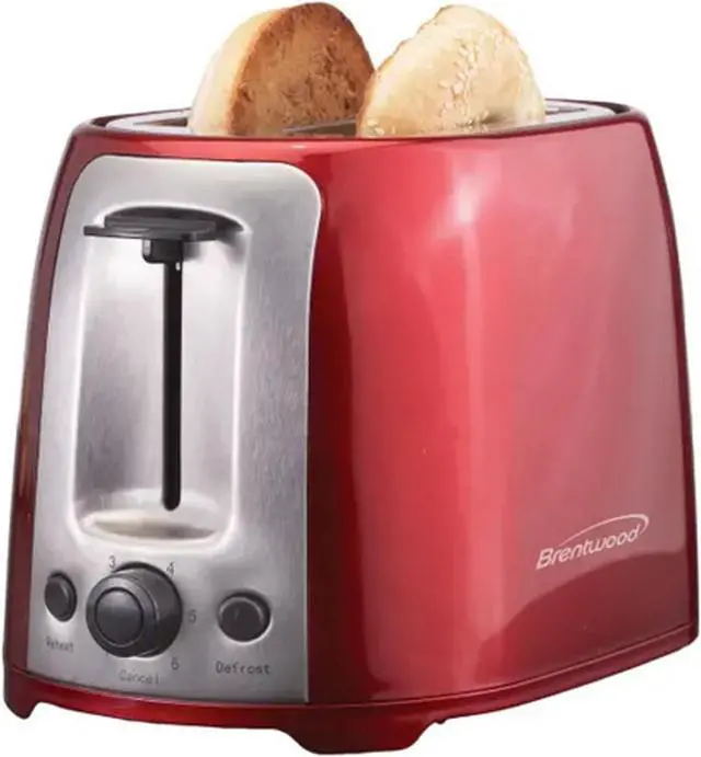 Alt view image 8 of 9 - Brentwood TS-292R Red and Stainless Steel 2 Slice Cool Touch Toaster