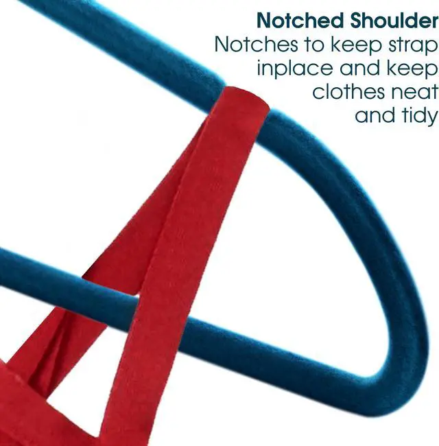 Alt view image 4 of 8 - 100 Piece Set of Velvet Slim Profile Heavy Duty Felt Hangers with Stainless Steel Swivel Hooks in Blue
