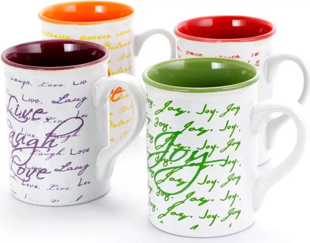 Main image of Gibson Inspirational Words 16 oz Mug 4 Assorted Designs Decorated