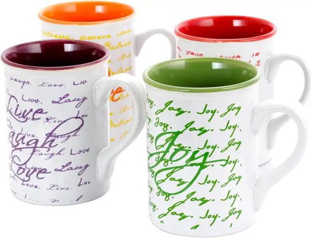Alt view image 6 of 8 - Gibson Inspirational Words 16 oz Mug 4 Assorted Designs Decorated