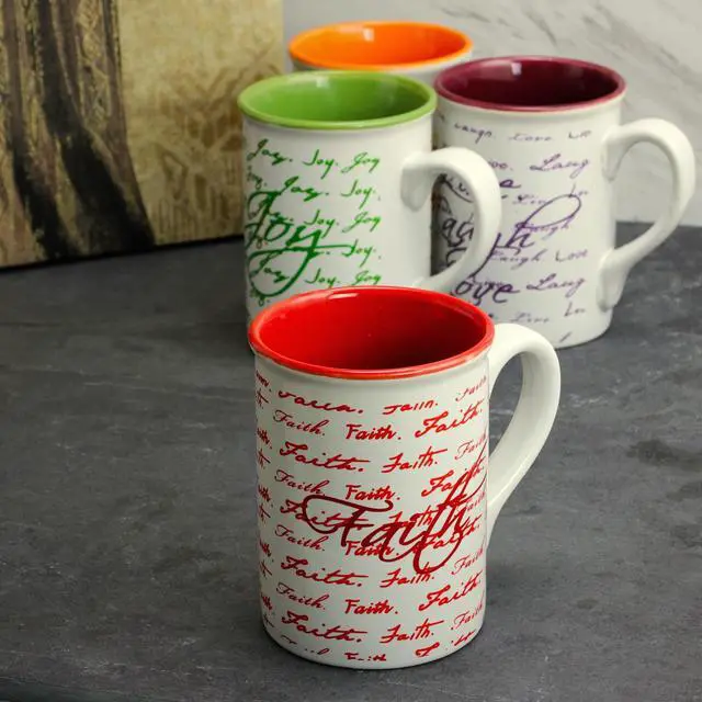 Alt view image 5 of 8 - Gibson Inspirational Words 16 oz Mug 4 Assorted Designs Decorated