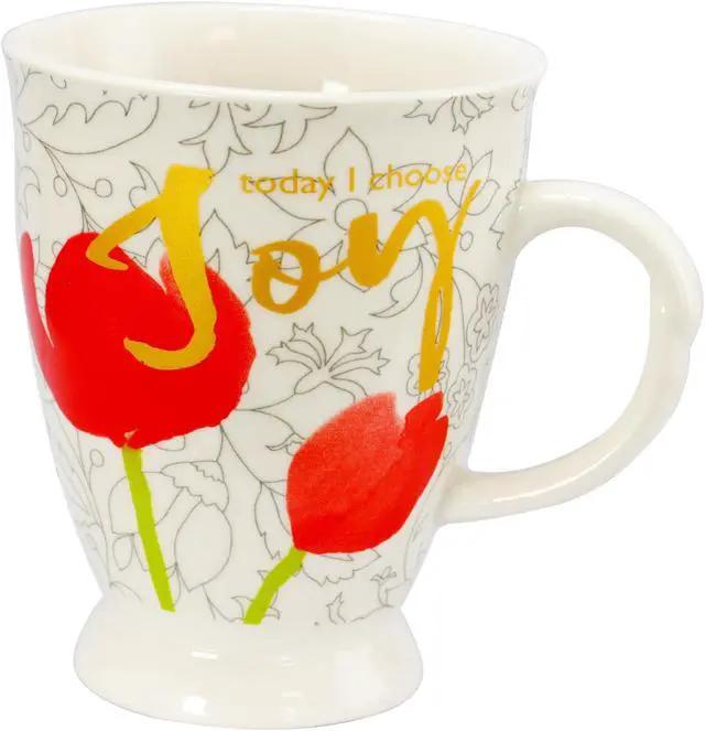 Alt view image 6 of 7 - Gibson Bold Floral 17.4 oz Cup set of 4 Assorted Designs