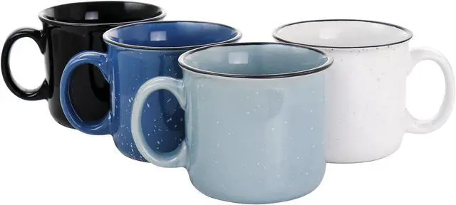 Main image of Mr. Coffee Mr. Colebrook Speckled Stoneware 18oz 4 Piece Mug Set in Assorted Colors