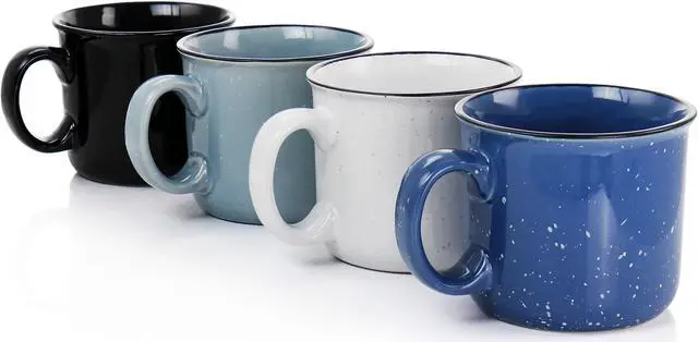 Alt view image 2 of 6 - Mr. Coffee Mr. Colebrook Speckled Stoneware 18oz 4 Piece Mug Set in Assorted Colors