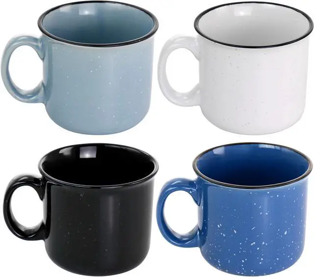 Alt view image 3 of 6 - Mr. Coffee Mr. Colebrook Speckled Stoneware 18oz 4 Piece Mug Set in Assorted Colors