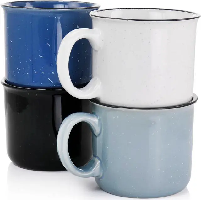 Alt view image 5 of 6 - Mr. Coffee Mr. Colebrook Speckled Stoneware 18oz 4 Piece Mug Set in Assorted Colors