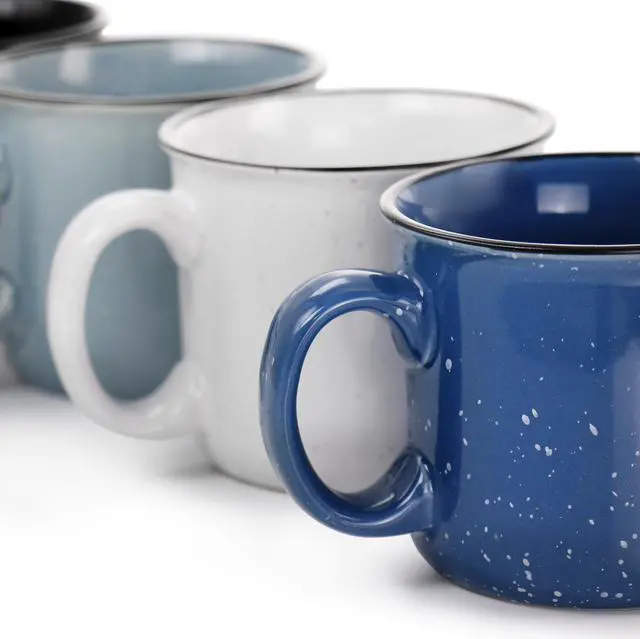 Alt view image 4 of 6 - Mr. Coffee Mr. Colebrook Speckled Stoneware 18oz 4 Piece Mug Set in Assorted Colors
