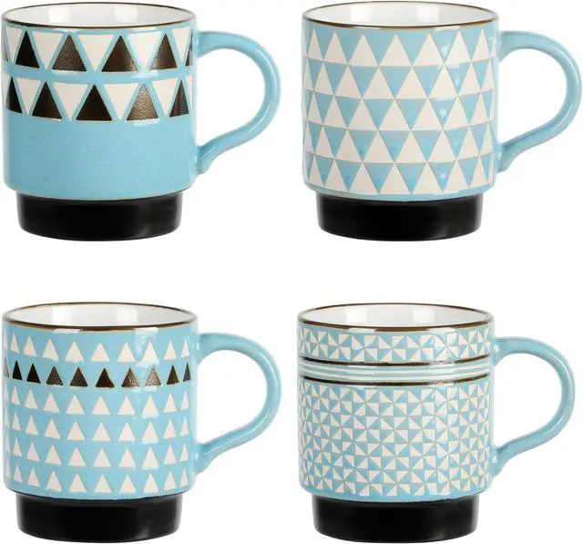 Main image of Mr. Coffee Prime Valley 4 Piece 15 Ounce Stackable Coffee Mug Set in Assorted Designs