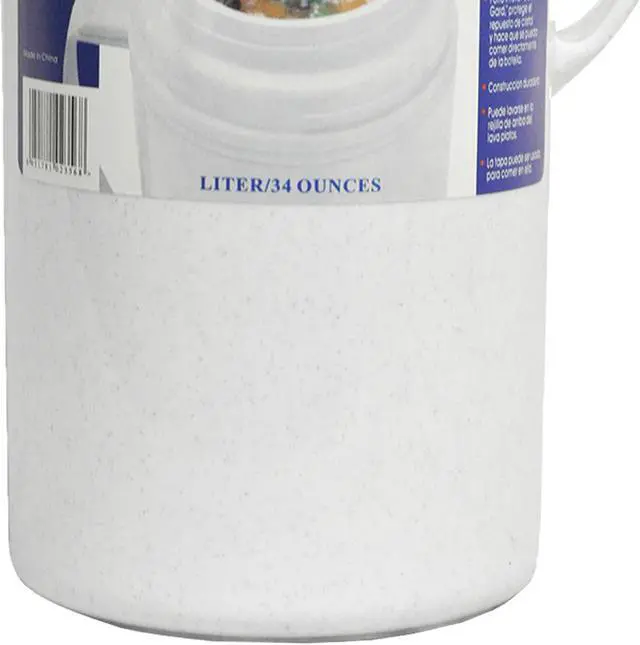 Alt view image 9 of 12 - Brentwood 1.0L Wide Mouth Mouth Glass Vacuum/Foam Insulated Food Thermos