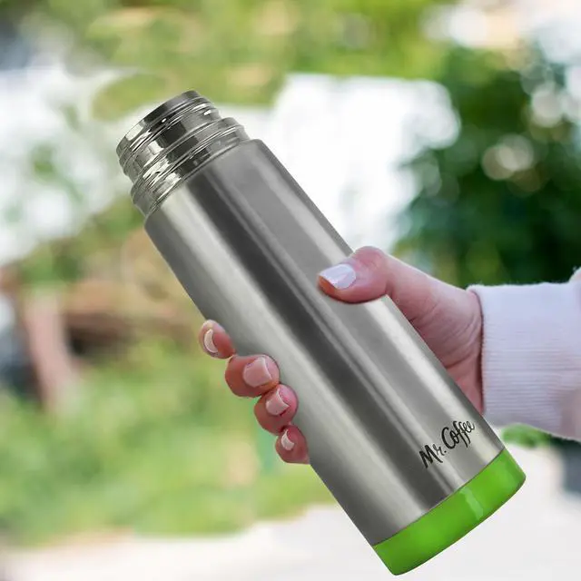 Alt view image 7 of 8 - Mr. Coffee Altona 3 Piece 27 Ounce Stainless Steel Thermal Travel Bottles in Assorted Colors