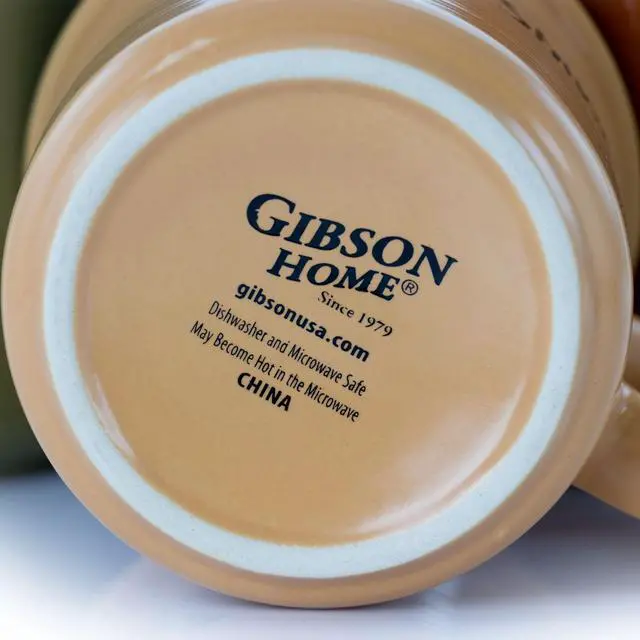 Alt view image 4 of 7 - Gibson Home Thoughtful Morning 4 Piece 26 Ounce Stoneware Cup Set in Assorted Colors